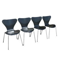 Four Arne Jacobsen For Fritz Hansen Series Seven Chairs