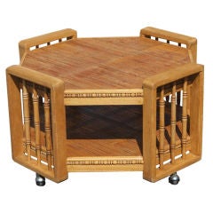 Vintage Split Bamboo Two Tier Coffee Table 6