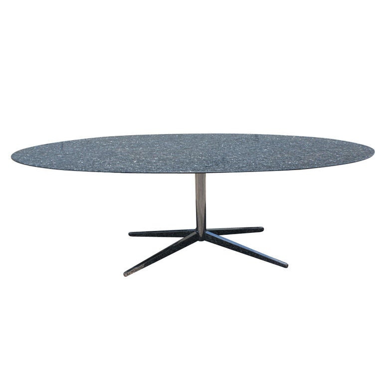 Florence Knoll For Knoll Black Granite Dining Conference Table at 1stDibs