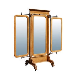 American Empire Oak Triple Dressing Mirror 