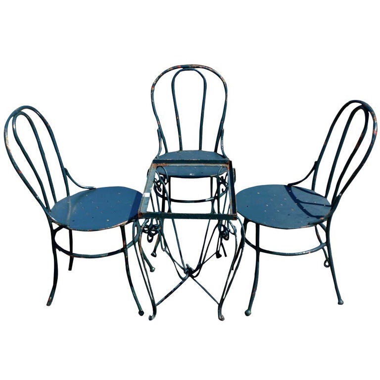 Outdoor Three Piece Cafe Set For Sale