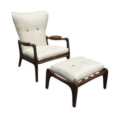 Adrian Pearsall For Craft Associates Lounge Chair & Ottoman