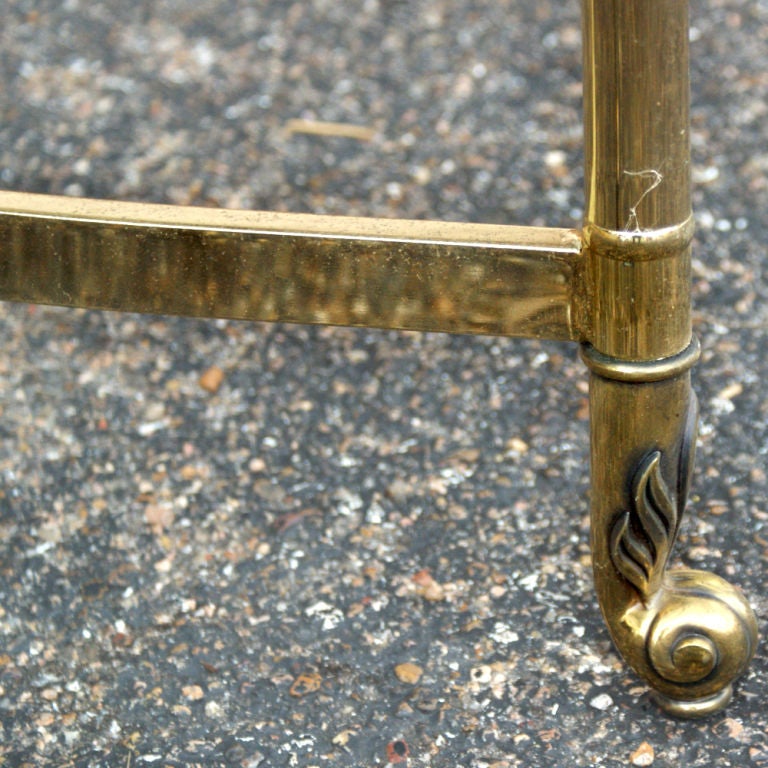 Neoclassical Revival Vintage Neoclassical Style Brass Side Table by Labarge