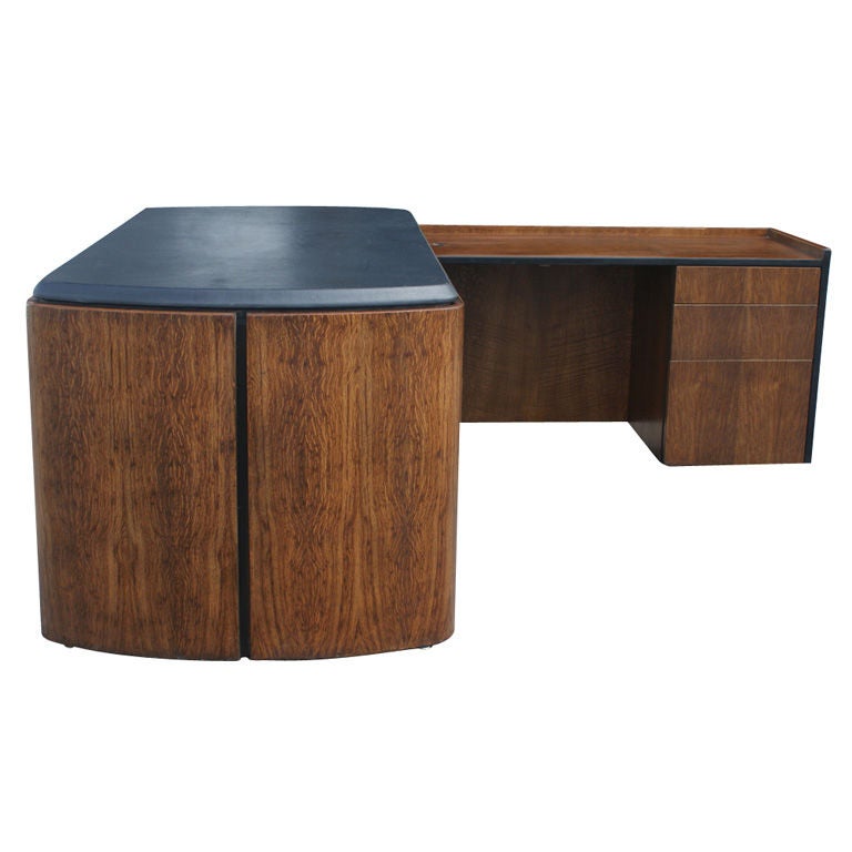Mid Century Oak and Leather Desk by Lydia dePolo for Dunbar