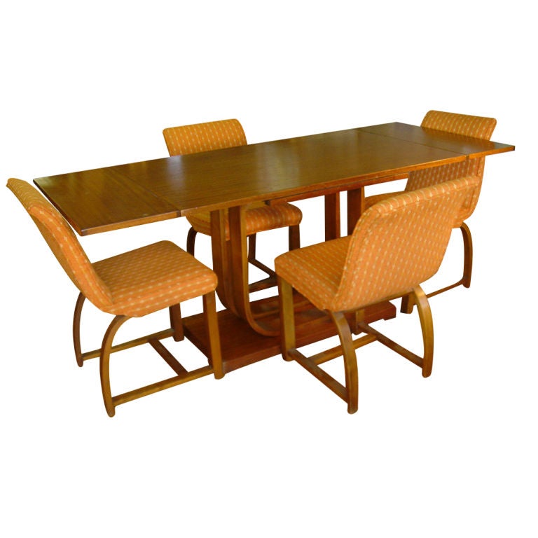 Four Art Deco Gilbert Rohde For Heywood Wakefield Dining Chairs In Good Condition For Sale In Pasadena, TX