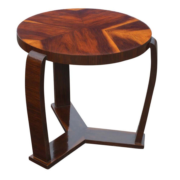 Art Deco Exotic Wood Side Table at 1stdibs