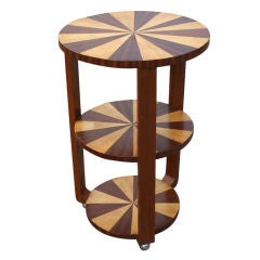 Art Deco Two Tone Mahogany Three Tier Side Table 30% OFF original of $1600