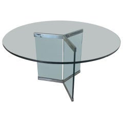 Leon Rosen For Pace Round Glass Dining Table
