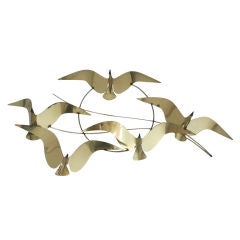 Curtis Jere Flock Of Flying Birds Wall Sculpture