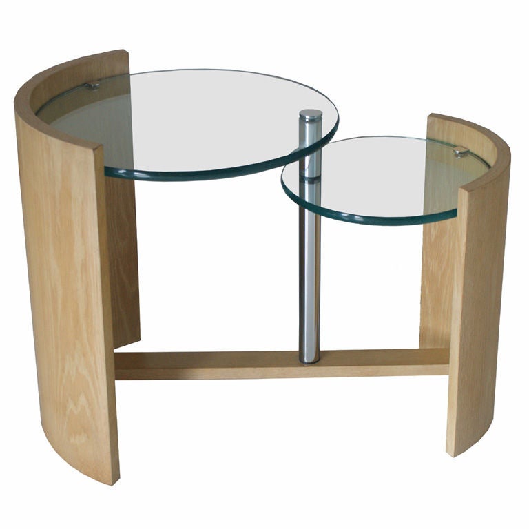 Jay Spectre For Century Furniture Oak And Glass Side Table