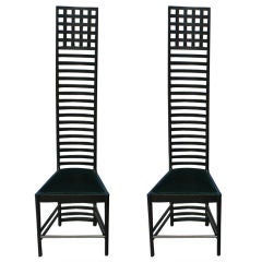 Pair Charles Rennie Mackintosh Hill House Chairs By Cassina