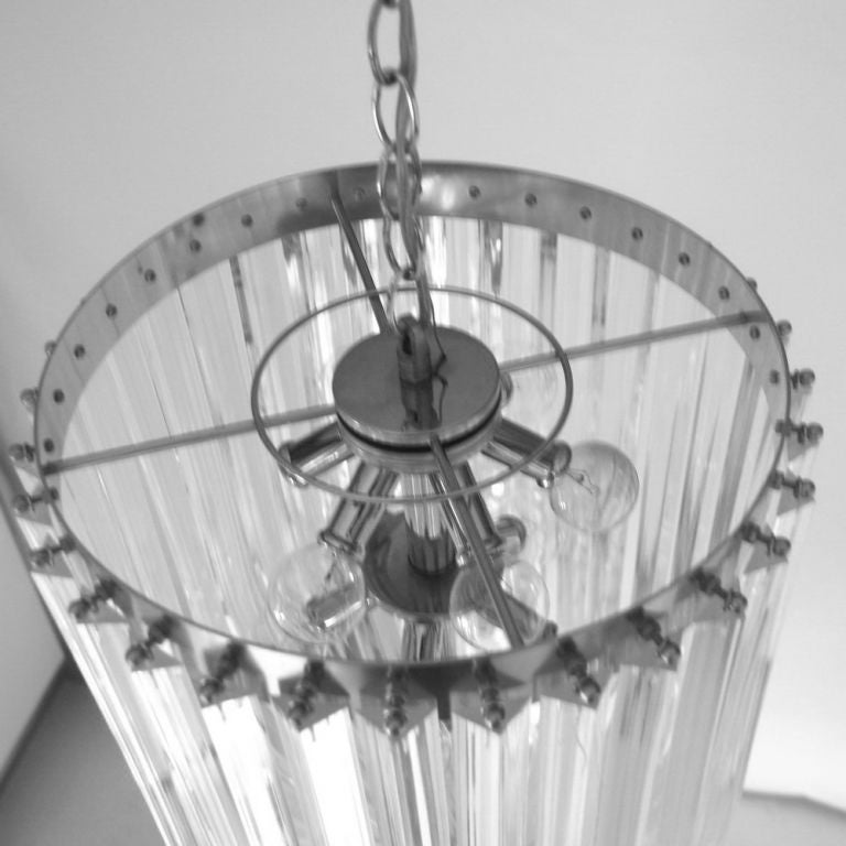 Lucite And Chrome Fifteen Light Chandelier In Excellent Condition In Pasadena, TX