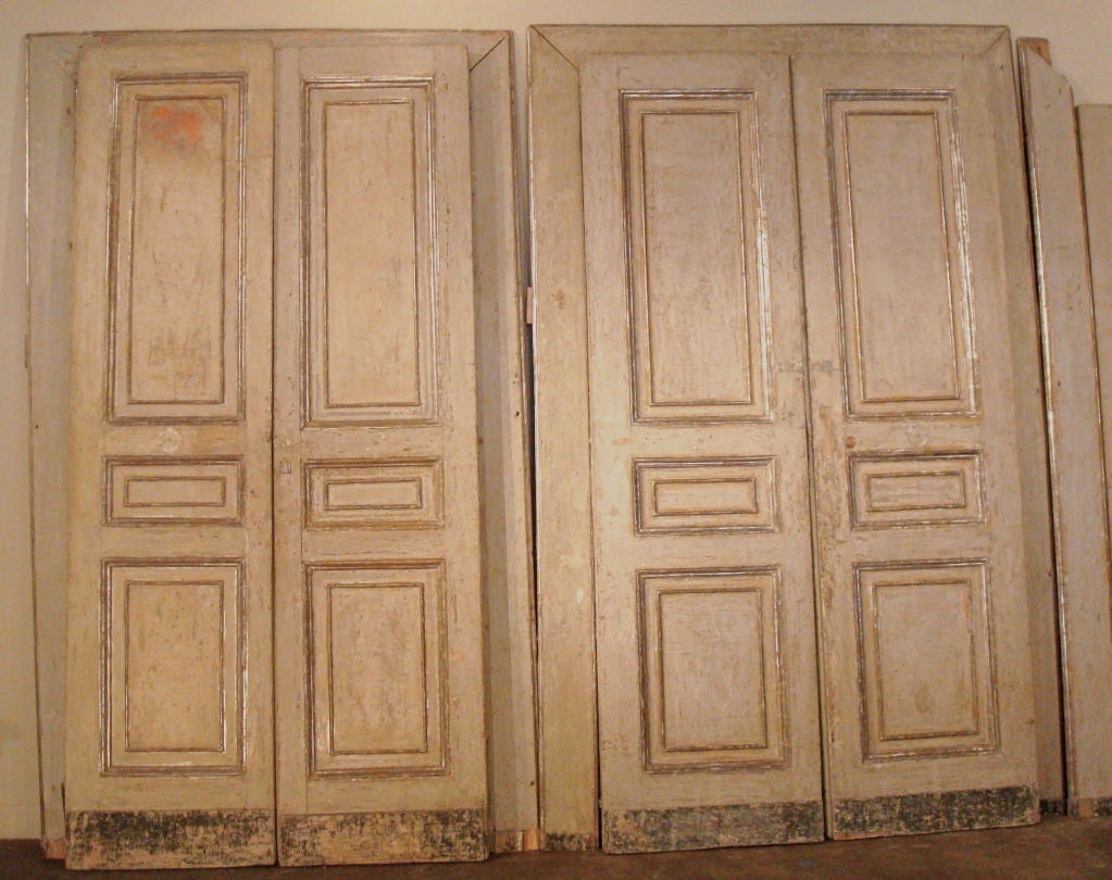 18c Italian Painted and Silver leaf Doors and Frames
