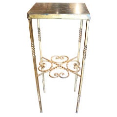 Tall Gilded Table with Noir Marble