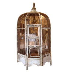 19c French Wooden Birdcage
