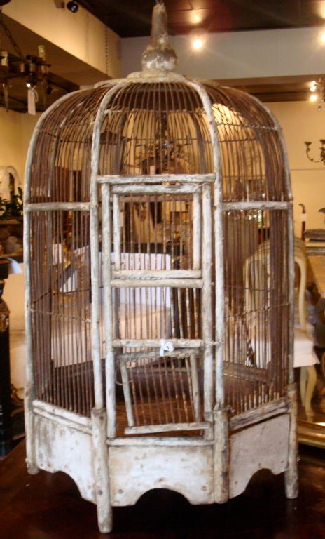 19c French Wooden Birdcage In Good Condition In New Orleans, LA