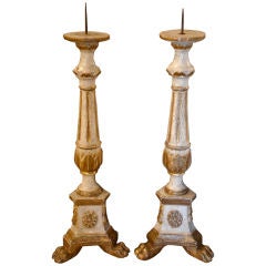 Pair of 18c Tuscan Candlesticks