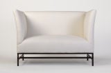 Loveseat de matelassage en lin belge