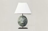 French Lion Lamp with Shade