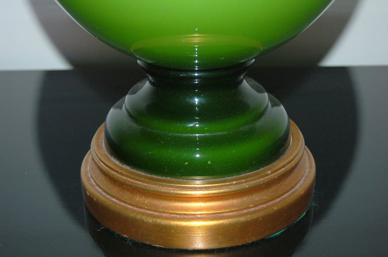 The Marbro Lamp Company - Swedish Glass Table Lamp in Brilliant Lime Green 1