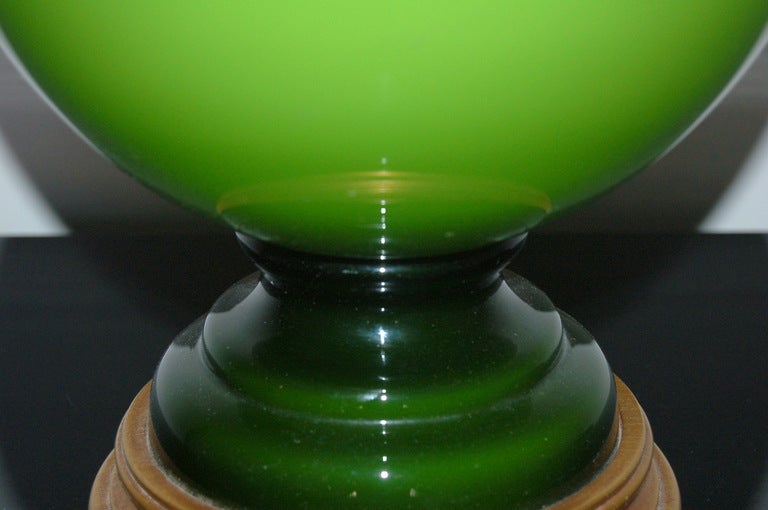 The Marbro Lamp Company - Swedish Glass Table Lamp in Brilliant Lime Green 2