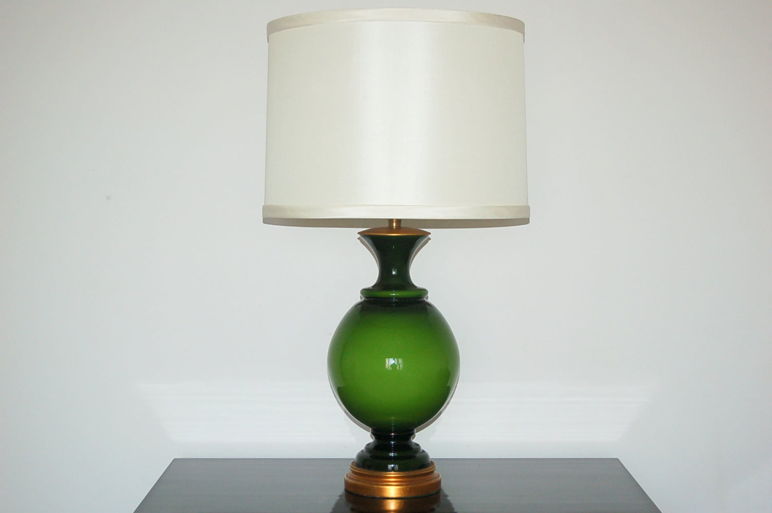 The Marbro Lamp Company - Swedish Glass Table Lamp in Brilliant Lime Green