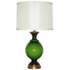 The Marbro Lamp Company - Swedish Glass Table Lamp in Brilliant Lime Green