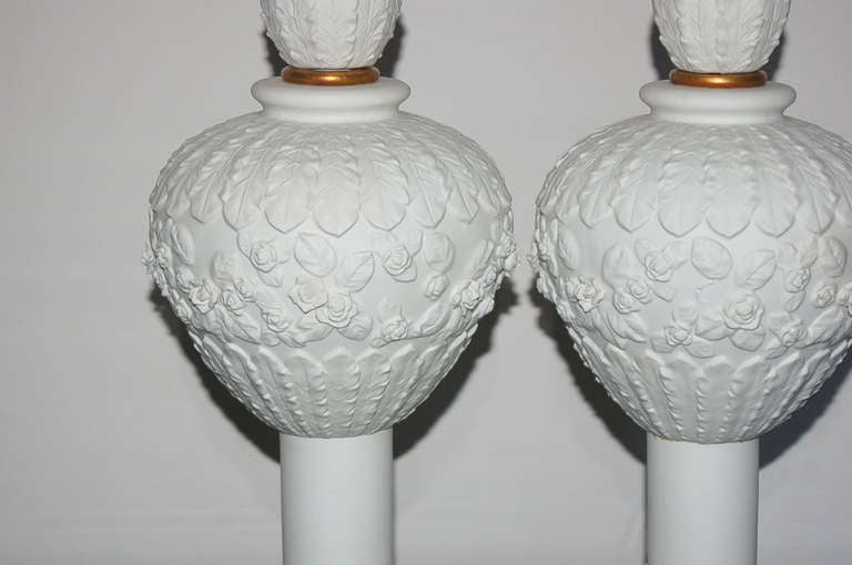 Brass Pair of Vintage Blanc de Chine by The Marbro Lamp Company For Sale