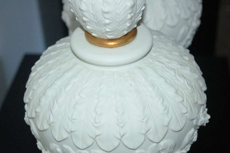 Pair of Vintage Blanc de Chine by The Marbro Lamp Company For Sale 3