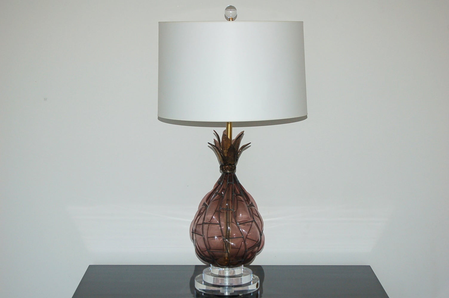 Purple Murano Glass Table Lamp Pineapple For Sale