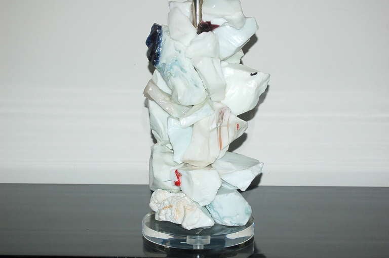 A Rock Candy Lamp by Swank Lighting in White Frost In Excellent Condition In Little Rock, AR