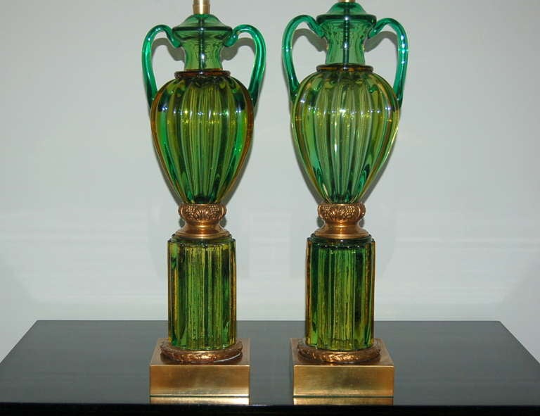 Italian Pair of Vintage Murano Loving Cups by The Marbro Lamp Company For Sale