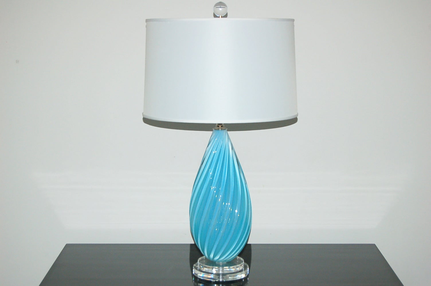Pair of Malibu Blue Vintage Murano Lamps by Archimede Seguso