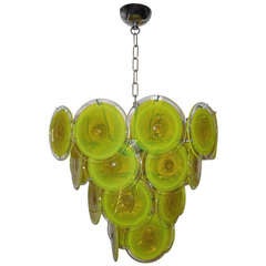 Murano Vistosi Hanging Chandelier in Lemon Lime