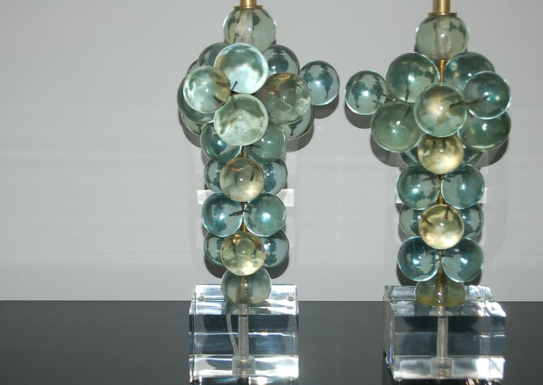 Mid-20th Century Pair of Vintage Italian Bubble Lamps by Silvano Pantani, 1966