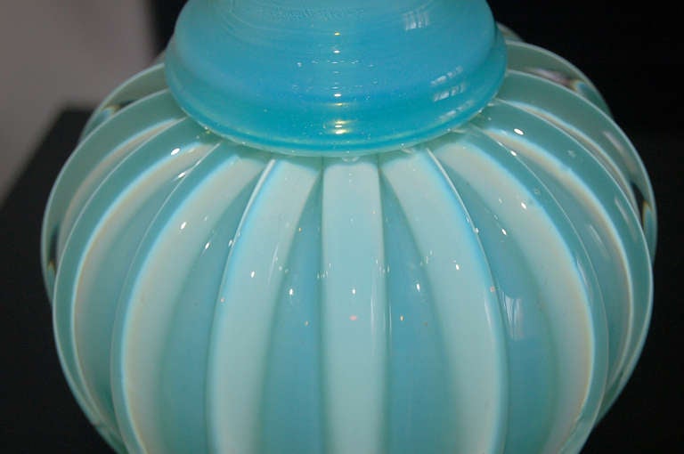 Vintage Opaline Murano Lamp by Archimede Seguso for The Marbro Lamp Company For Sale 3