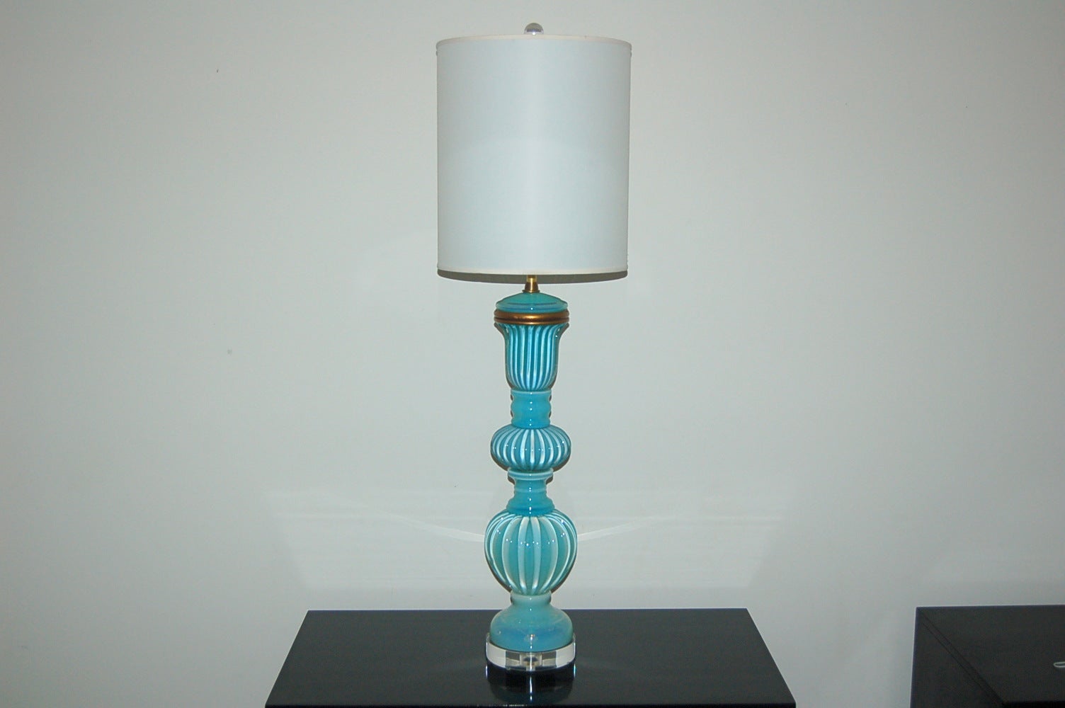 Vintage Opaline Murano Lamp by Archimede Seguso for The Marbro Lamp Company For Sale