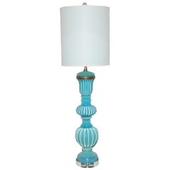 Vintage Opaline Murano Lamp by Archimede Seguso for The Marbro Lamp Company