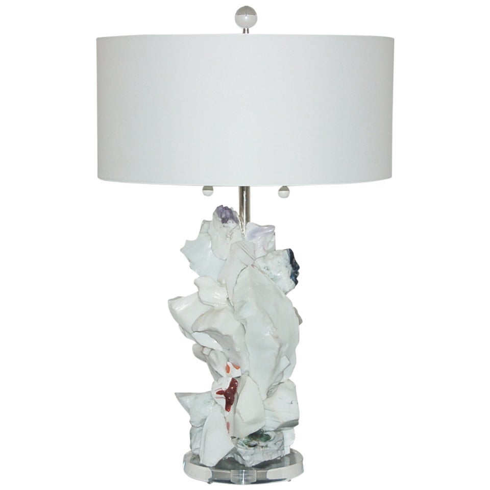 A Rock Candy Lamp by Swank Lighting in White Frost
