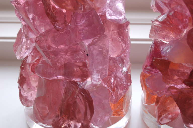 Pink Rock Candy Lamps by Swank Lighting  For Sale 2