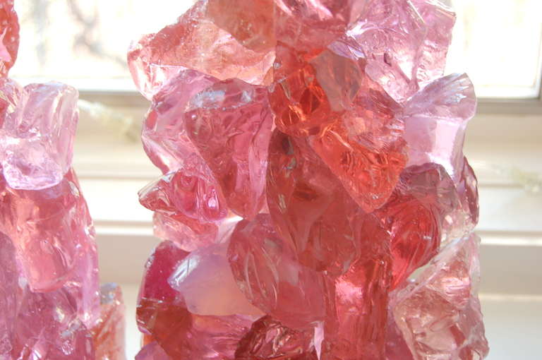 Contemporary Pink Rock Candy Lamps by Swank Lighting  For Sale