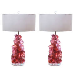 Pink Rock Candy Lamps by Swank Lighting 