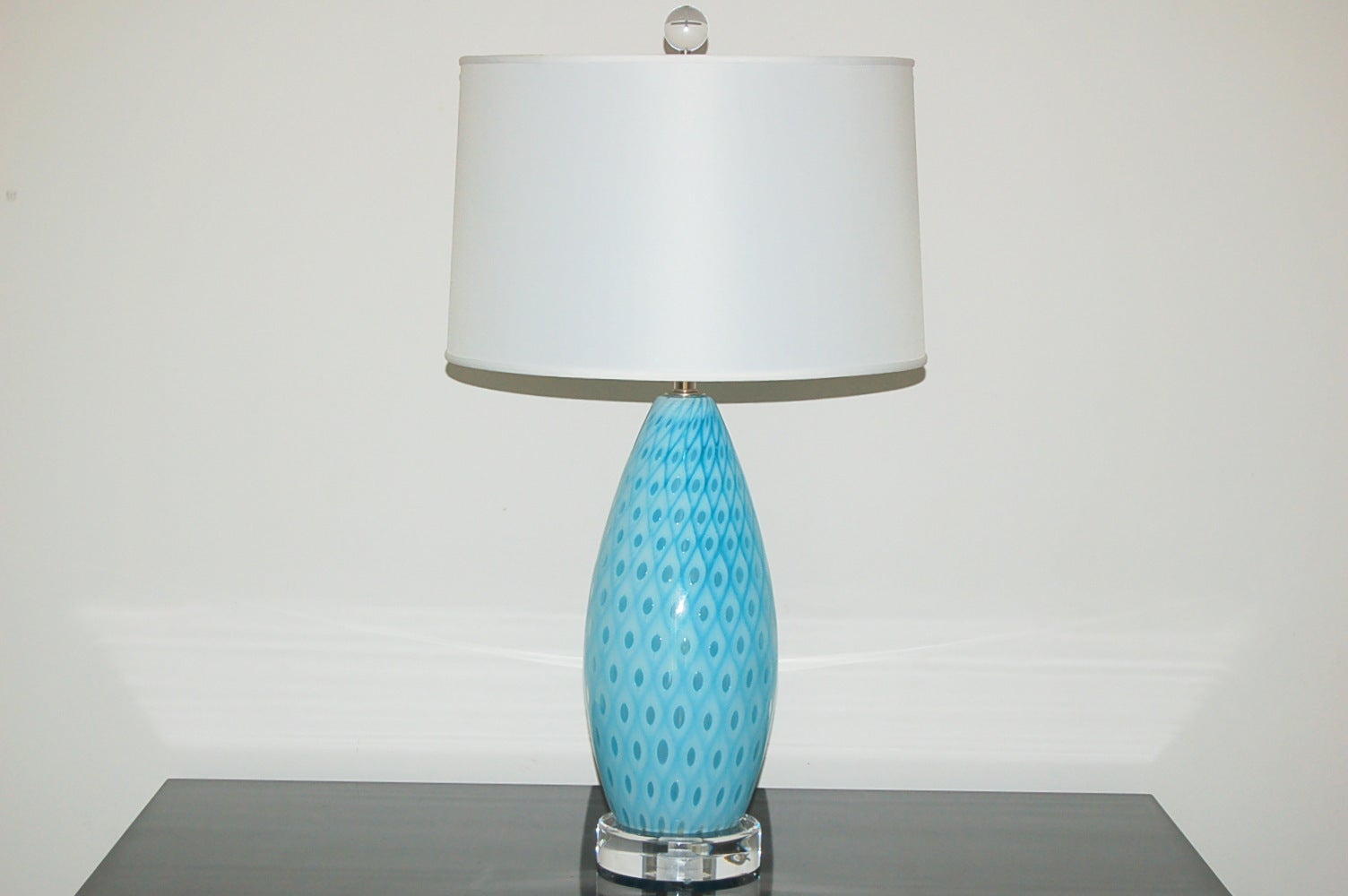 Pair of Vintage Murano Peacock Lamps by Galliano Ferro For Sale
