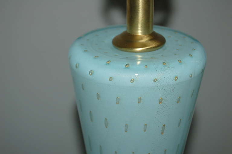 Blue Vintage Italian Murano Table Lamps For Sale 2