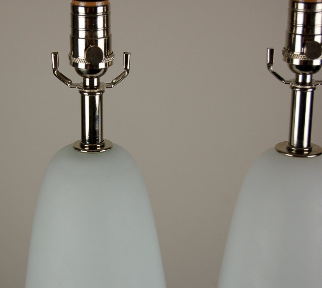 Pair of Aqua Space Age Murano Capsule Lamps, 1960s For Sale 1