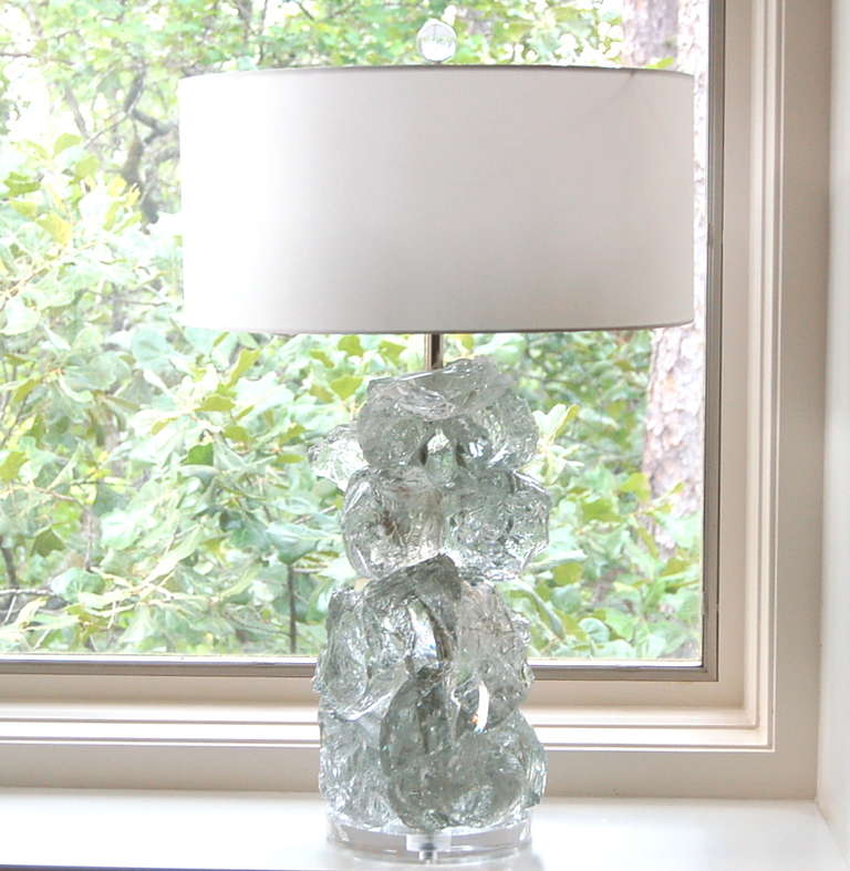 Organic Modern Clear Rock Candy Lamps by Swank Lighting For Sale