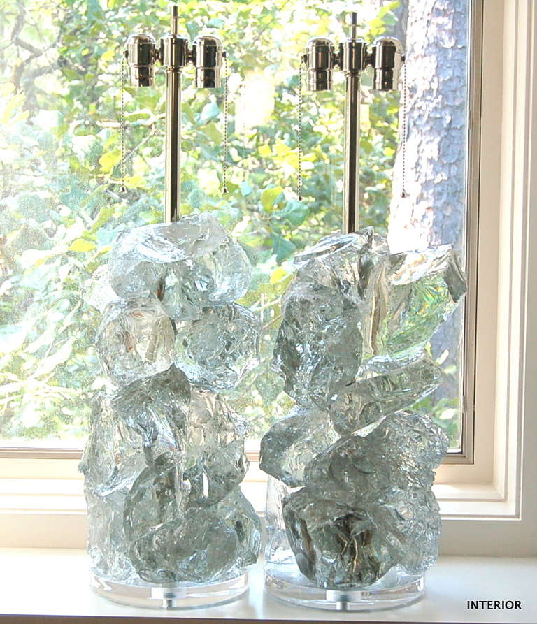 American Clear Rock Candy Lamps by Swank Lighting For Sale