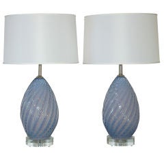 Pair of Vintage Murano Lamps by Alfredo Barbini