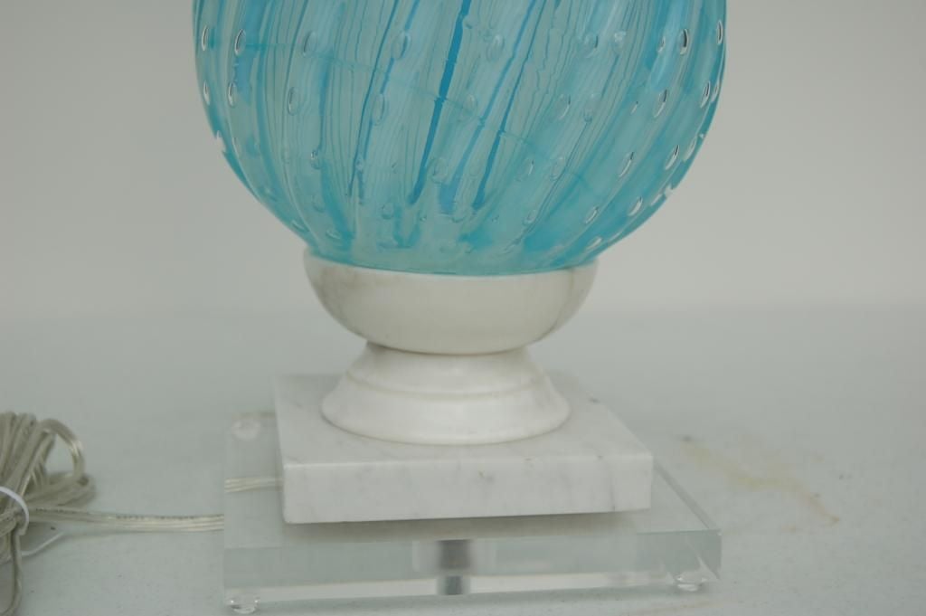 Blue Murano Table Lamp In Excellent Condition For Sale In Little Rock, AR