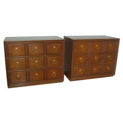 Pair of Signed Dorothy Draper Chests by Heritage